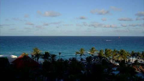 Time lapse video of Cancun ocean blue sky Stock Footage 82175305