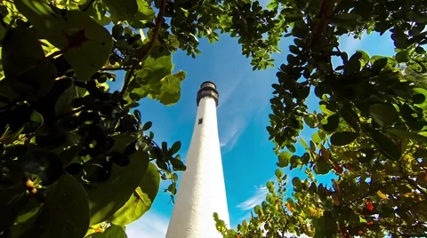 Time lapse video of the Cape Florida Lighthouse through the trees Clip1 Stock Footage 45372761