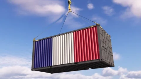 A time-lapse video captures a sea container. 3D render Stock Footage 288577362