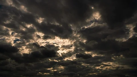 Time lapse Video of cloud moving on sky before thunder storm.  Stock Footage