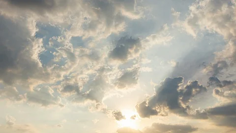 Time lapse Video of cloud moving on sky in sunset Stockbeeldmateriaal 127960667