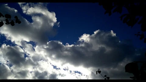 A Time Lapse video of clouds above forest trees Stock Footage