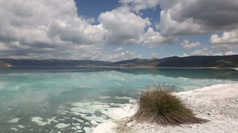 Time Lapse video clouds and reflections on Lake Salda, Mediterranean region Video stock 51648385