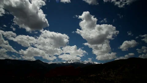 Time lapse video of clouds moving east over Pikes Peak Stock-Footage 170034458