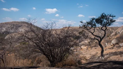 Time-lapse video of clouds over stunning rocky view Vídeo Stock 115945082
