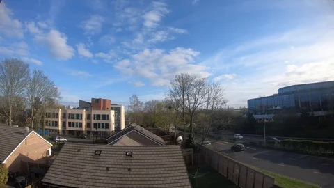 Time lapse video of clouds passing by against a blue sky. Stock Footage 88637975