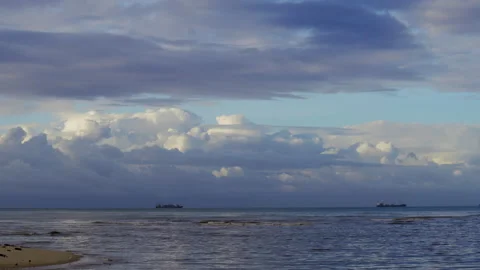 Time-lapse video of clouds on the sea Stock Footage 132214114