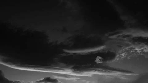Time Lapse Video of a Cloudy Sky in Black and White Stock Footage 147064394