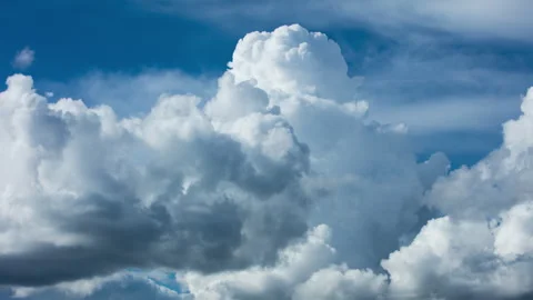 A time-lapse video of cumulus clouds moving across the sky Stock Footage 292991039
