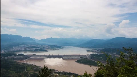 Time Lapse Video of Dam Flood Release Stock Footage 319679081