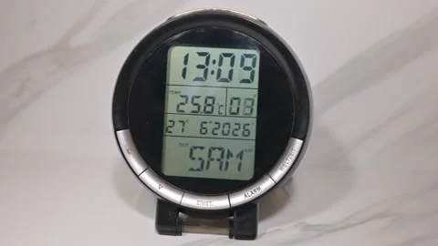 Time-lapse video of a digital alarm clock Stock Footage 338010850