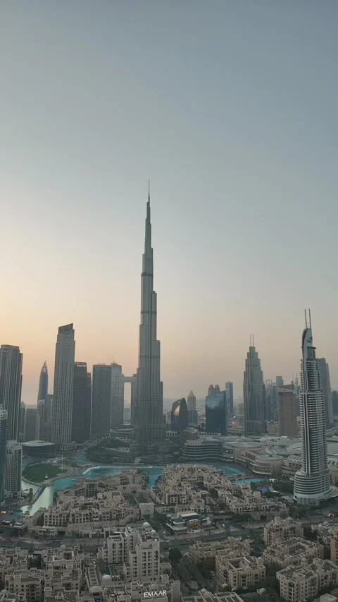 Time Lapse video of Dubai skyline taken on 22-May-2024 from Downtown Dubai, UAE. Stock Footage 338278884