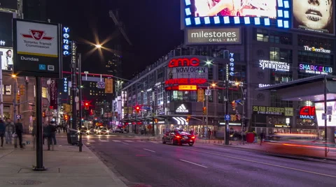 Time Lapse Video of Dundas Square in Toronto Stock Footage 50058098