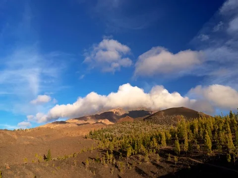 Time lapse video of famous Teide Mountain, Tenerife, Canary Islands. Stock Footage 70044269