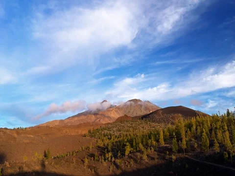 Time lapse video of famous Teide Mountain, Tenerife, Canary Islands. Stock Footage 70044436