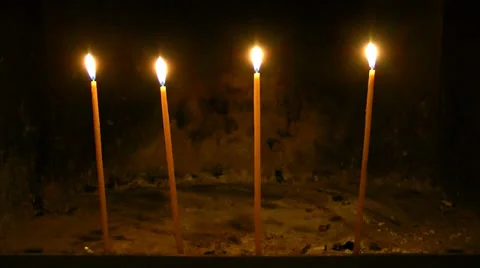 Time lapse video of four candles that are melting. 스톡 동영상 35628523
