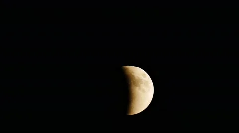 Time lapse video of a full moon during a lunar eclipse. Stock Footage 55495677