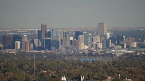 Time-lapse video of the Full Moon Rising over Downtown Denver Stock Footage 119226171