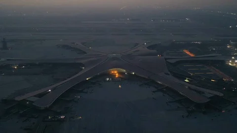 Time lapse video of general view of new Daxing International Airport in Beijing Stock Footage 107476285