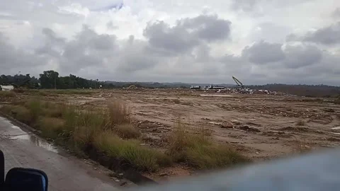 Time Lapse Video of Gray Clouds Moving in the Final Waste Disposal Site Stock Footage 305771496