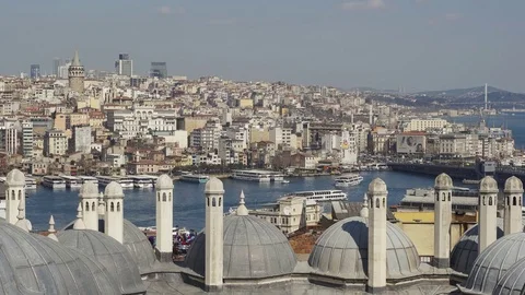 Time lapse video of Halic (Golden Horn) and Galata Bridge, Istanbul, Turkey Stock Footage 73252753