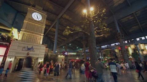 Time-lapse video indoor playground，Genting, Malaysia Vídeo Stock 134653359