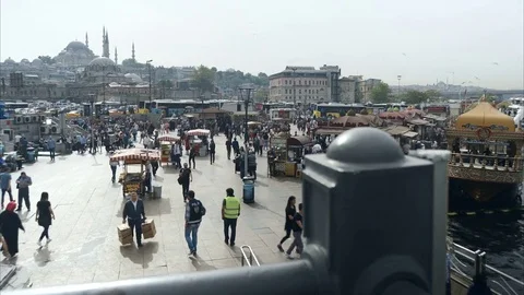 Time lapse video of Istanbul old city at mid day Stock Footage 82182152