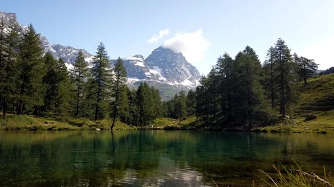 Time lapse video of lago blu cervinia, Valle d'aosta, Italy Stock Footage 114175736
