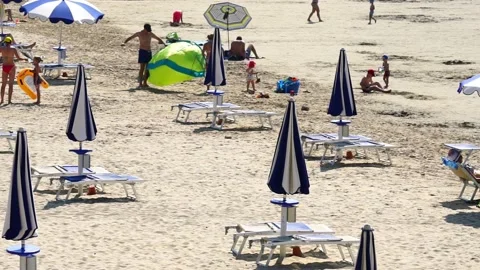 Time-lapse video of life on the sandy beach in Croatia. Stock Footage 221426340