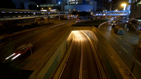 Time lapse video of light trails of cars big city busy traffic Stock Footage 116231214