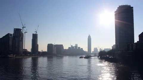 A time lapse video looking west from Lambeth Bridge Stock Footage 73659332