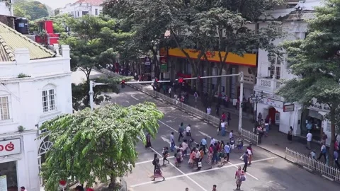Time Lapse Video Of The Main Pedestrian Crossing in The Kandy City, Sri Lanka Stock-Footage 170154307