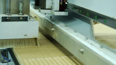 Time Lapse video of a modern cnc woodworking machine Stock Footage 217398179