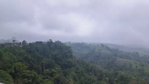 Time-Lapse Video Of Morning Mist On The Mountain Forest Fog.part 2 Stock Footage 317655281