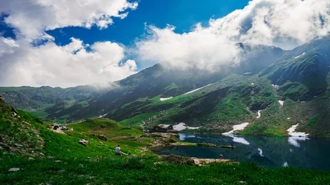 Time lapse video with mountains and amazing clouds Stock Footage 123076559