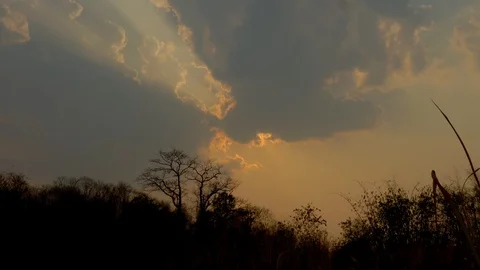 Time-lapse Video moving clouds Sunset Stock Footage 125625206