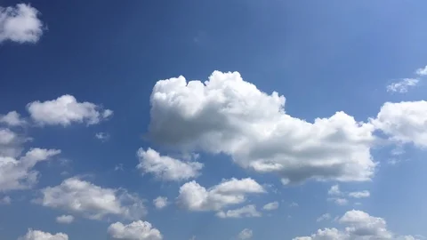 Time lapse video at noon, with the sky bright blue and white. Beautiful cloud mo Stock Footage 113066381