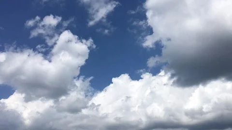 Time lapse video at noon, with the sky bright blue and white. Beautiful cloud mo Stock Footage 113066423