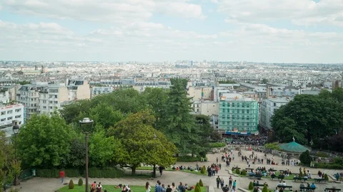 Time lapse video with panning camera motion of Paris cityscape 스톡 동영상 102151251