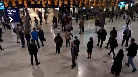 Time Lapse video of people at a train station Stock Footage 114978764