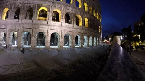 Time lapse video of a people walking near Colosseum, video by gopro camera Stock Footage 82145127