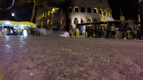 Time lapse video of a people walking near Colosseum, video by gopro camera Stock Footage 82145199