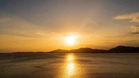 Time lapse video phuket view point amazing Scene of Colorful sunset with Movi Stock Footage 120162253