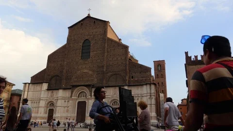 Time lapse video of piazza Maggiore in Bologna with the cathedral Stock-Footage 104729751