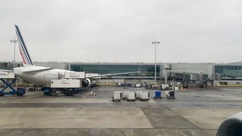 Time Lapse Video of Plane taking off at Charles De Gall airport in Paris Stock Footage 227569323