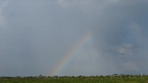 Time lapse video rainbow in the clouds, 스톡 동영상 97340096