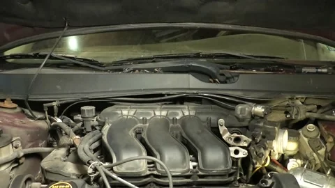 A Time Lapse Video of Removing an Upper Intake Plenum on a Car Stock-Footage 155215415