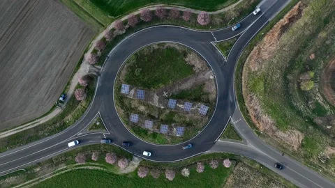 Time lapse video: roundabout traffic of cars and trucks on the circle ring road1 Stock-Footage 235715745