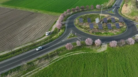 Time lapse video: roundabout traffic of cars and trucks on the circle ring road2 Stock-Footage 235717023
