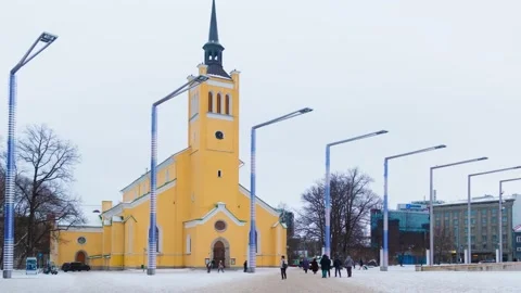 Time-lapse video of Saint John's Church in Tallinn Stock Footage 156987479